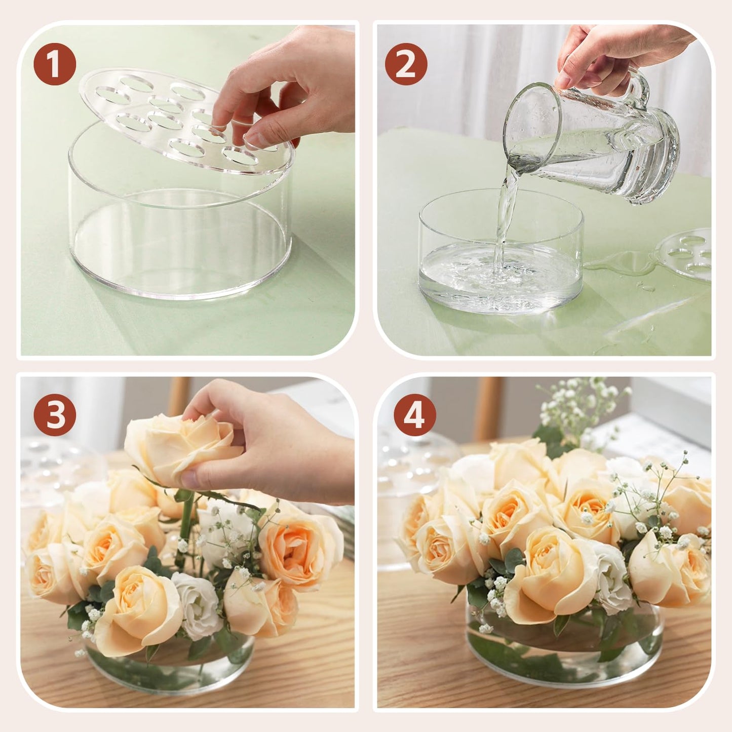 3 PCS Acrylic Floral Vases Centerpieces for Tables