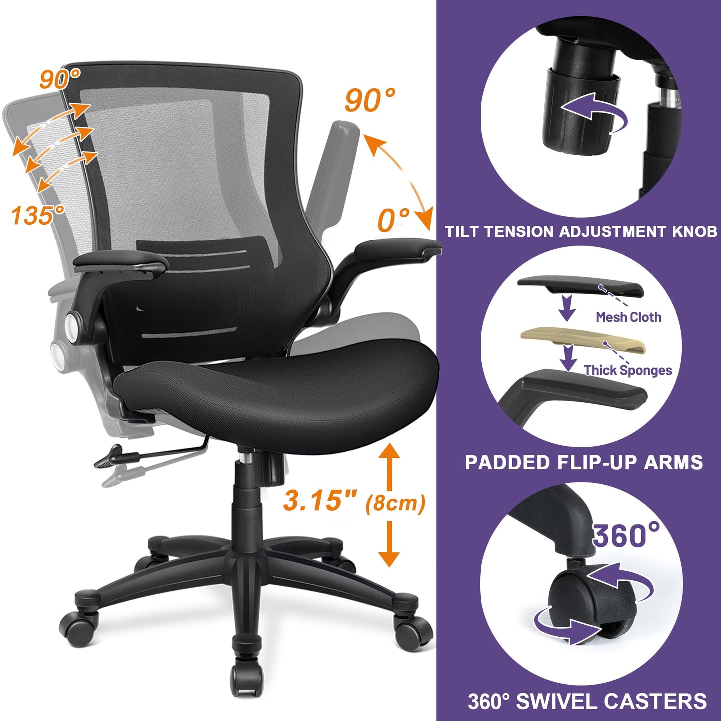 Ergonomic Adjustable Office Chair for Heavy Users