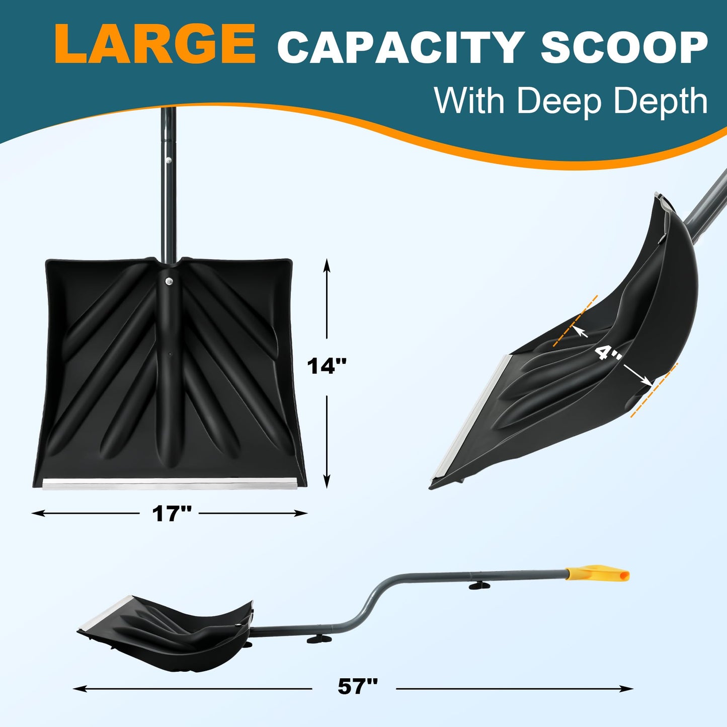 Heavy Duty Snow Shovel With Ergonomic Handle