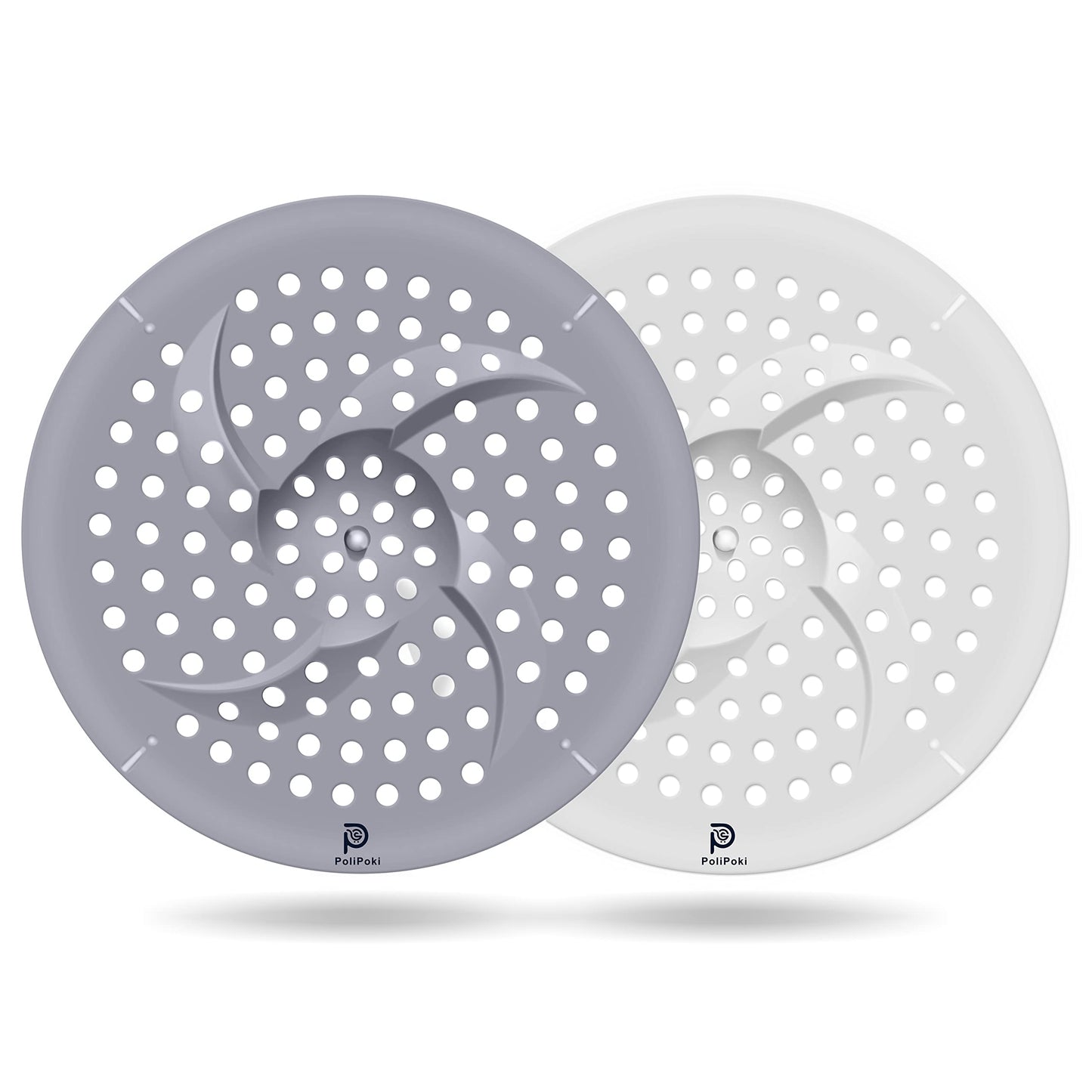 PoliPoki 2 Packs Bathtub Drain Hair Catcher Durable Silicone, Shower Drain Cover Hair Catcher with Suction Cup, Easy to Install and Clean Suit, Great for Shower, Bathtub, Tub, Bathroom