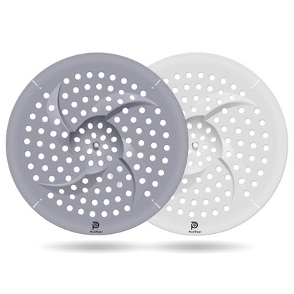 PoliPoki 2 Packs Bathtub Drain Hair Catcher Durable Silicone, Shower Drain Cover Hair Catcher with Suction Cup, Easy to Install and Clean Suit, Great for Shower, Bathtub, Tub, Bathroom