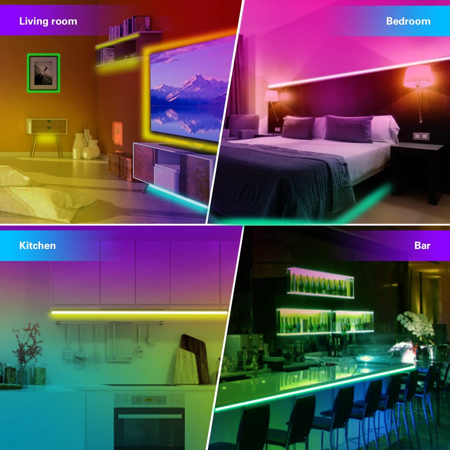 FONEWE 50ft LED Strip Lights for Home Decor