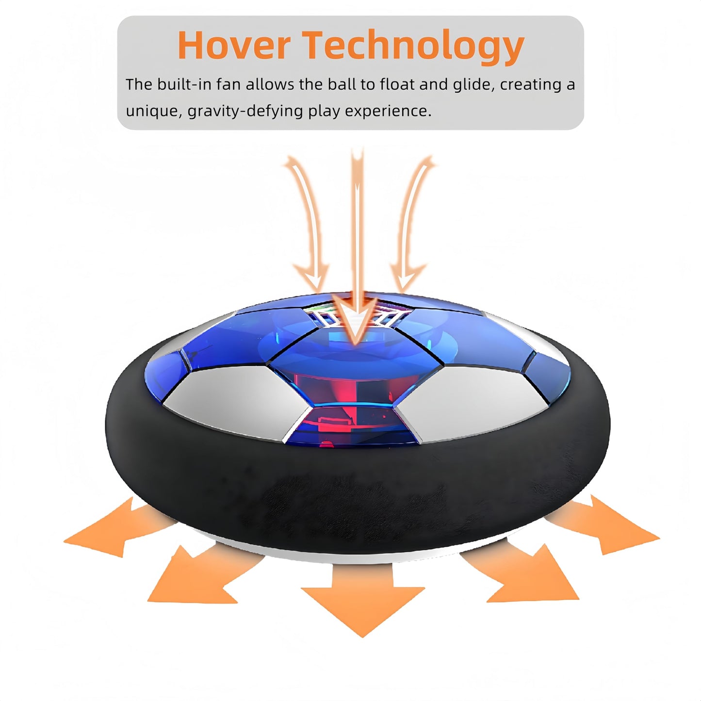 Unifuncy Hover Soccer Ball for Kids - Fun Indoor Soccer Toy for Boys Aged 6-12, Perfect Cool Light-Up Toys for Birthday or Children’s Day Gift for 6, 7, 8, 9, 10, 11, 12 Year Old Boys - Single Pack