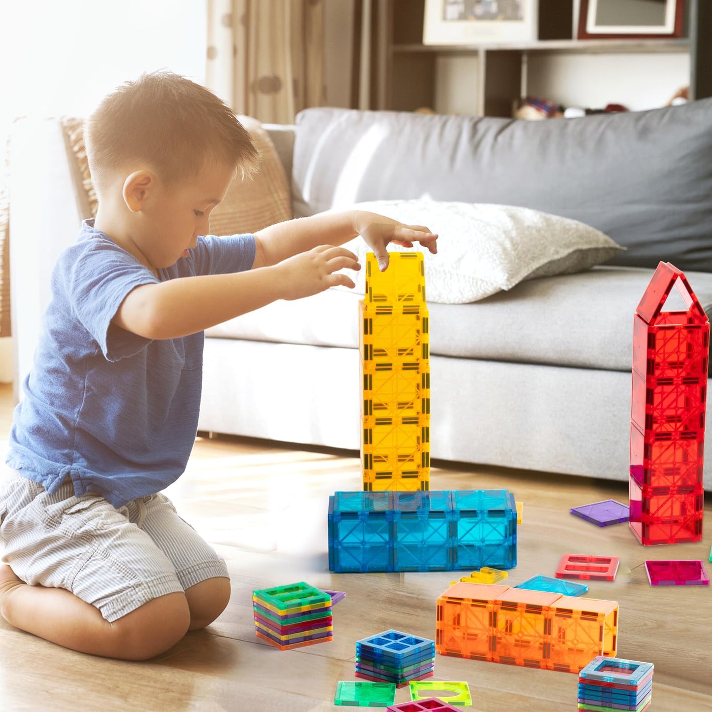 FNJO Magnetic Building Blocks Set for Kids