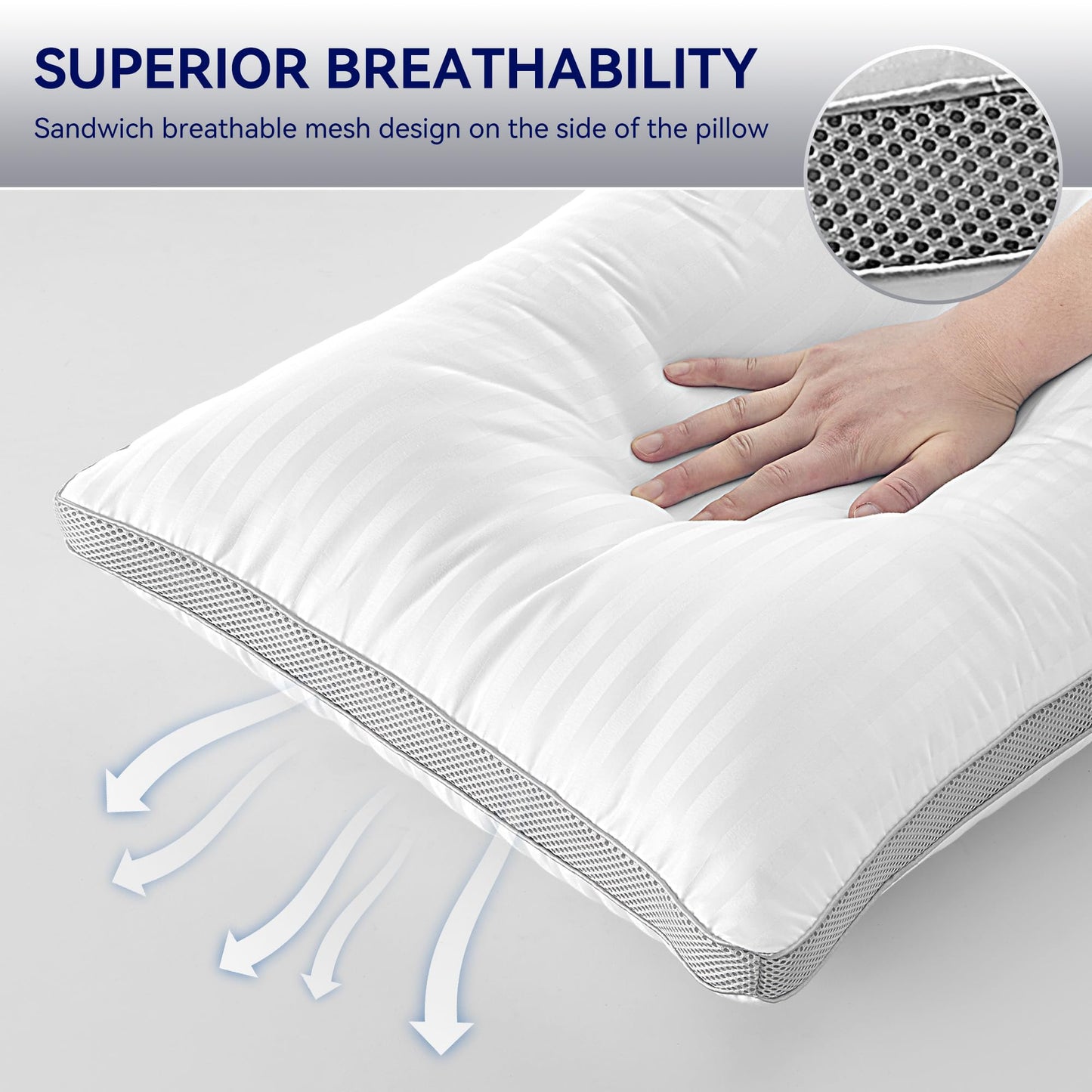 2 Pack SLEEP ZONE Queen Bed Pillows