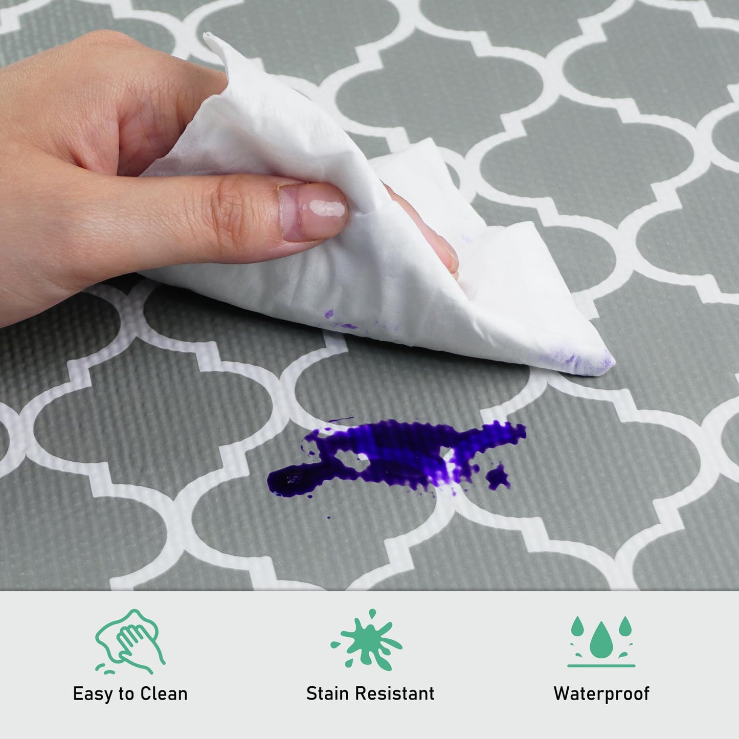 Gopas Drawer and Shelf Liner for Kitchen Cabinets, Non-Adhesive Cabinet Liner Strong Grip Non Slip Waterproof Shelf Paper for Kitchen Shelves Cupboard Drawers,Gray Lantern,12IN X 10FT