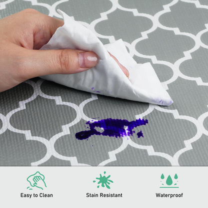 Gopas Drawer and Shelf Liner for Kitchen Cabinets, Non-Adhesive Cabinet Liner Strong Grip Non Slip Waterproof Shelf Paper for Kitchen Shelves Cupboard Drawers,Gray Lantern,12IN X 10FT