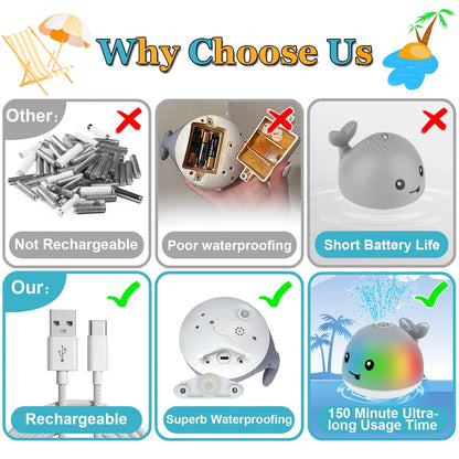 Light Up Bath Toys for Toddlers 1-3