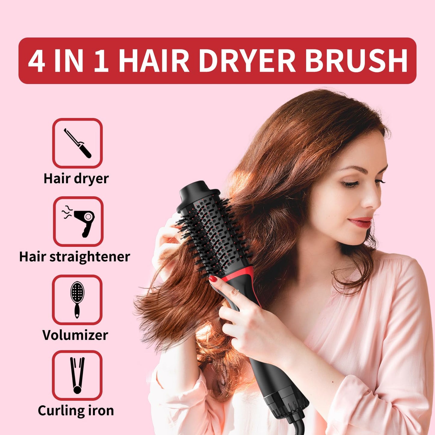 FSNEY Hot Air Hair Dryer Brush for All Types