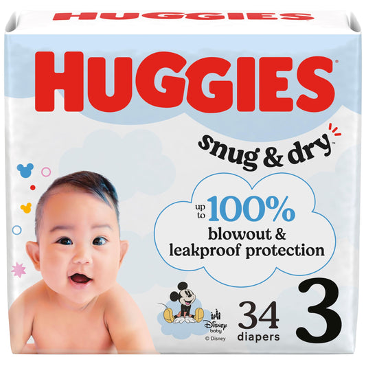 Huggies Snug & Dry Size 3 Diapers, 34 Count