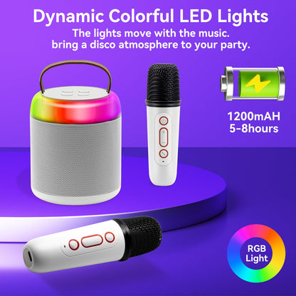 Mini Karaoke Machine with Wireless Microphones