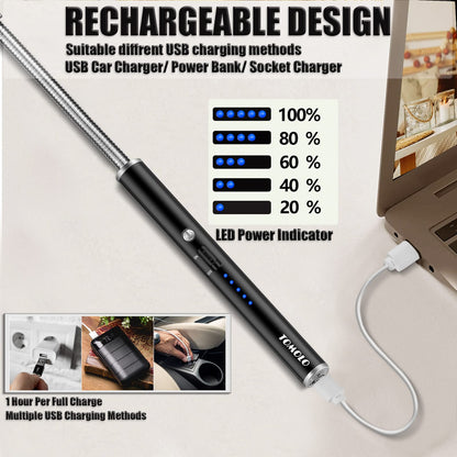 TOMOLO Rechargeable Electric Candle Lighter with Flexible Neck