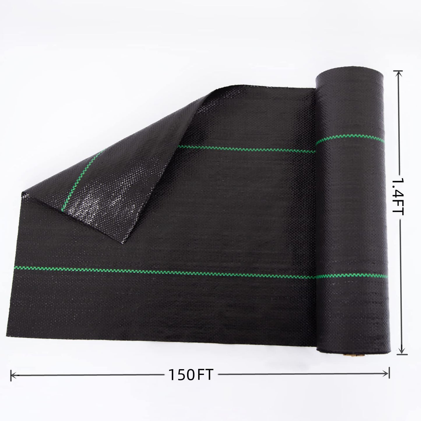 EXTRAEASY Garden Weed Barrier Landscape Fabric,Weed Block Fabric Heavy Duty 3.2OZ,Woven Mulch for Landscaping Ground Cover Weed Control Fabric, Black Garden Bed Liner (1.4ft x 150ft)
