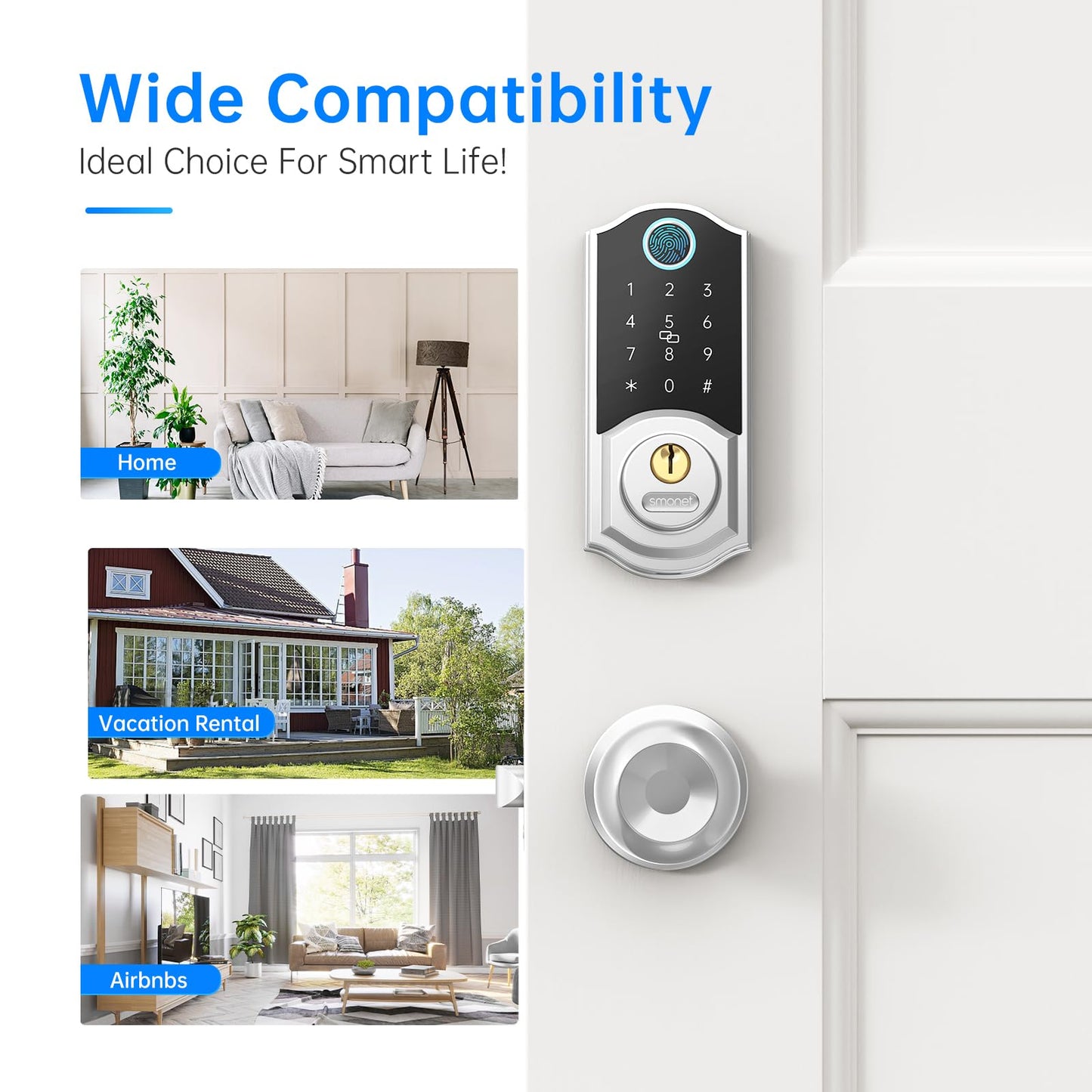 SMONET Keyless Entry Door Lock with Bluetooth