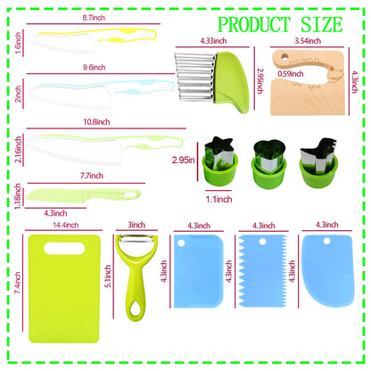 20 PCS Kids Kitchen Cooking Knife Set