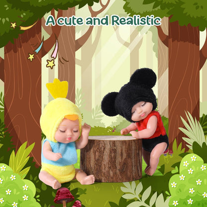 6 Sets Mini Reborn Baby Dolls for Kids