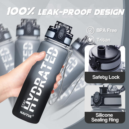16oz Motivational Water Bottle with Time Marker