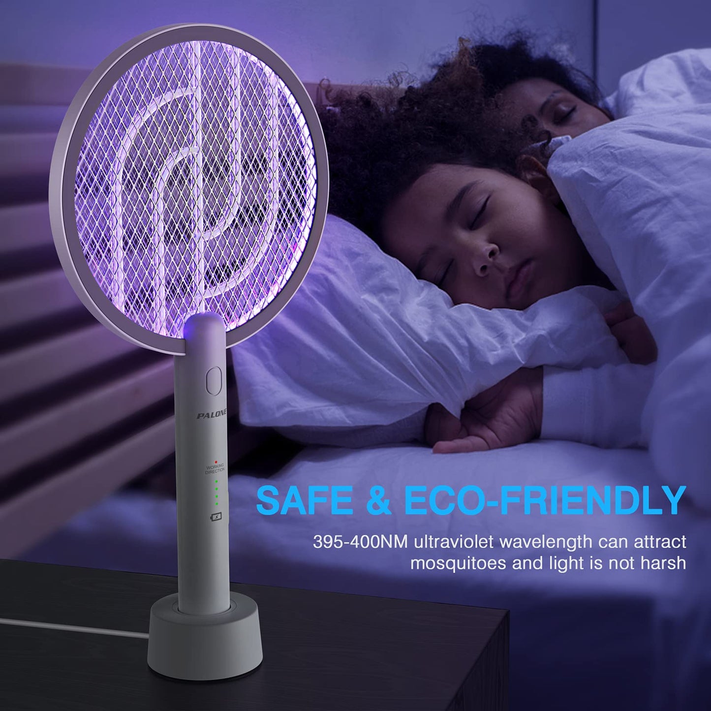 PALONE 2-in-1 Electric Fly Swatter & Bug Zapper