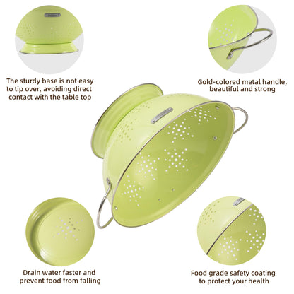 Metal Colander Set with Handles - 2Qt & 6Qt