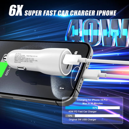 USB C Car Charger 40W Dual 2 Pack