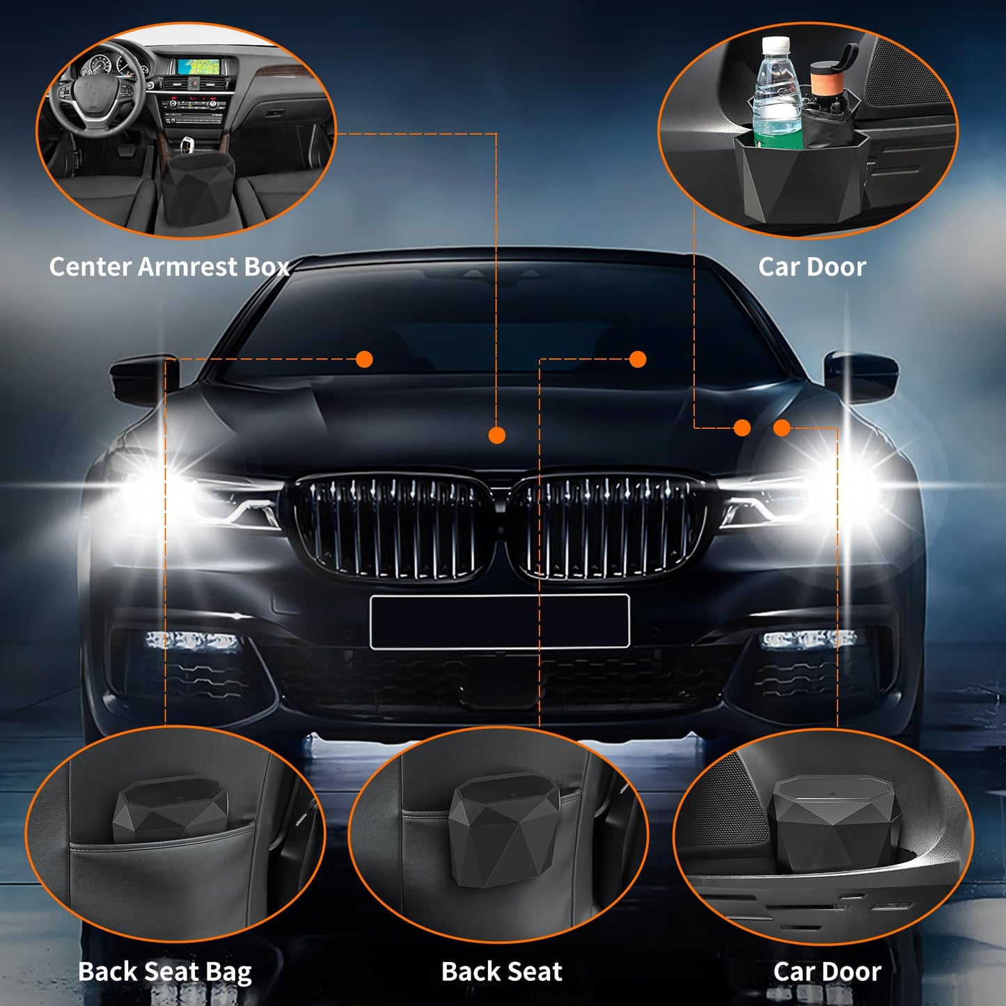 Mini Car Trash Can with 60 Bags
