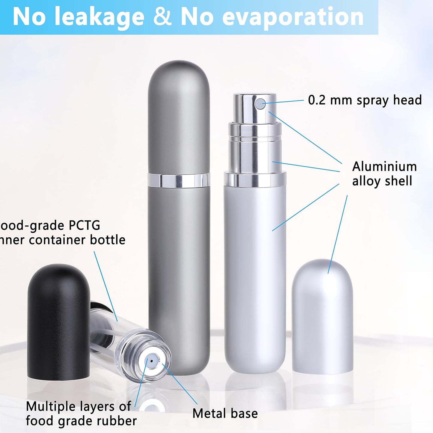 Qavhun Travel Perfume Atomizer Bottle 3-Pack