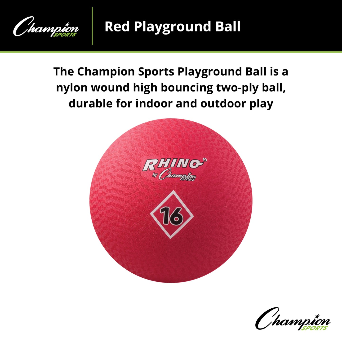 Champion Sports 16-Inch Red Playground Ball
