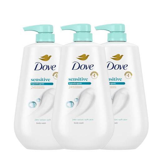 Dove Body Wash 3 Count Sensitive Skin Moisturizer