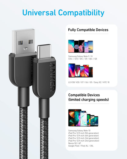 2 Pack Anker USB A to C Charger Cable