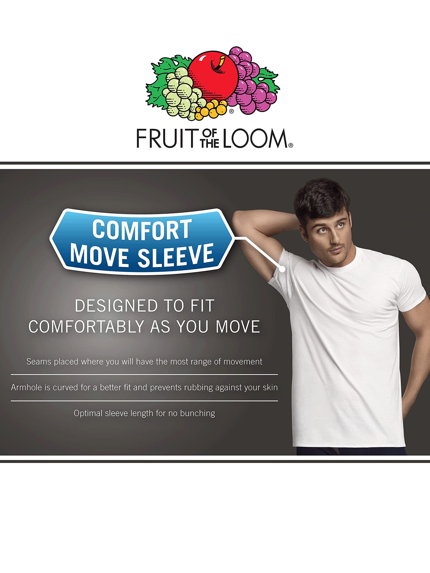 Fruit of the Loom Stay Tucked V-Neck T-Shirt 6-Pack