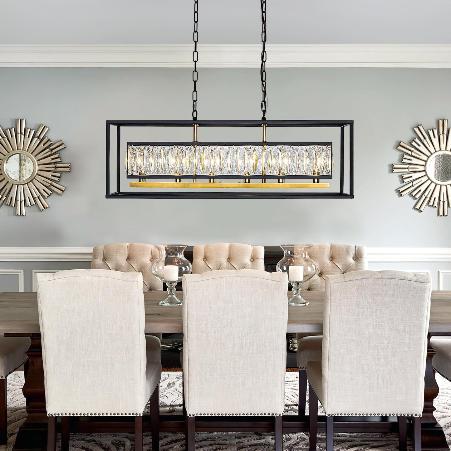6-Light Modern Crystal Chandelier Pendant Light