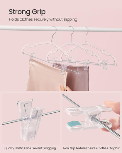 SONGMICS 20 Pack Adjustable Clip Pants Hangers