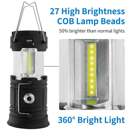 2 Pack Solar Rechargeable LED Camping Lanterns