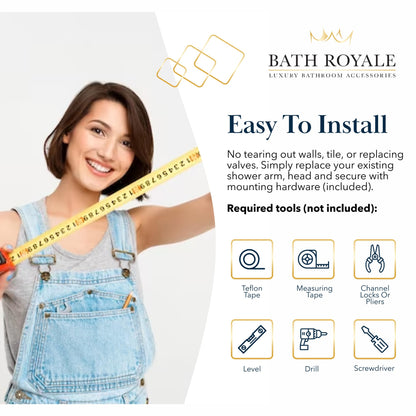 Rain Shower Head & Handheld Spray Combo, Gold