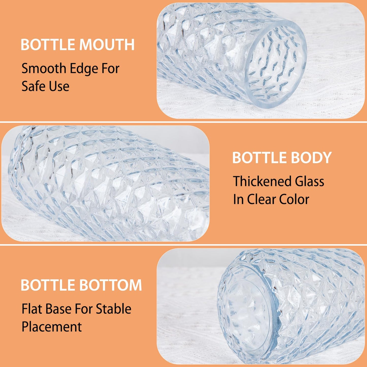 Crystal Round Glass Vase for Floral Arrangements