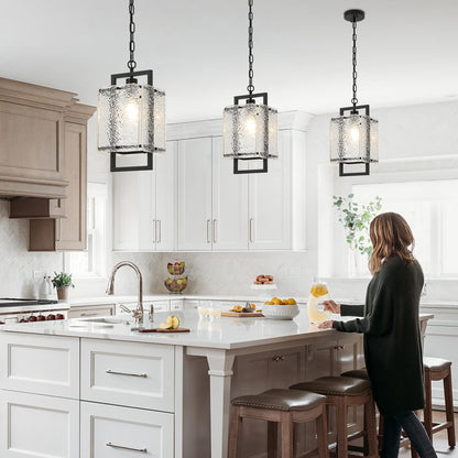 ECOBRT Black Crystal Chandelier for Modern Spaces