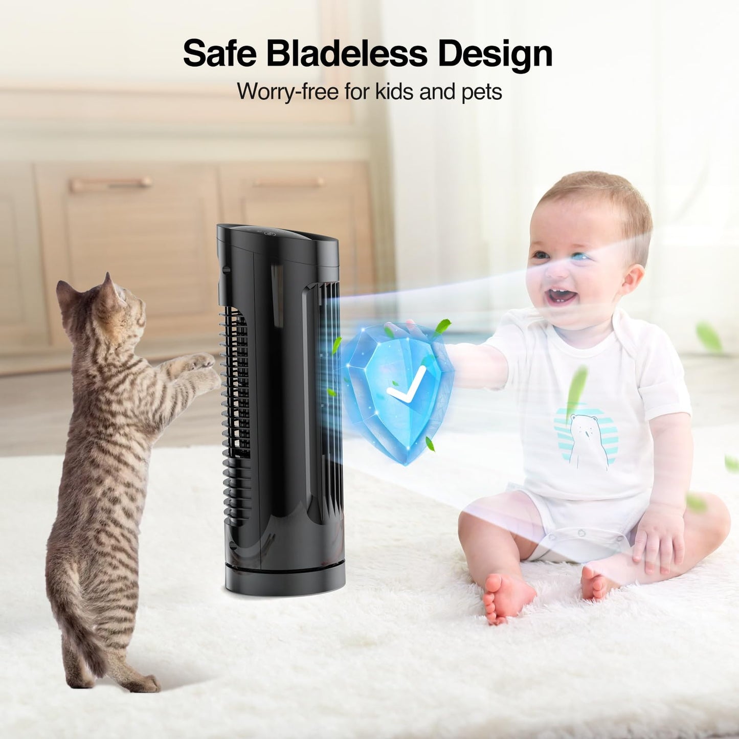 VCK 13" Bladeless Oscillating Tower Fan