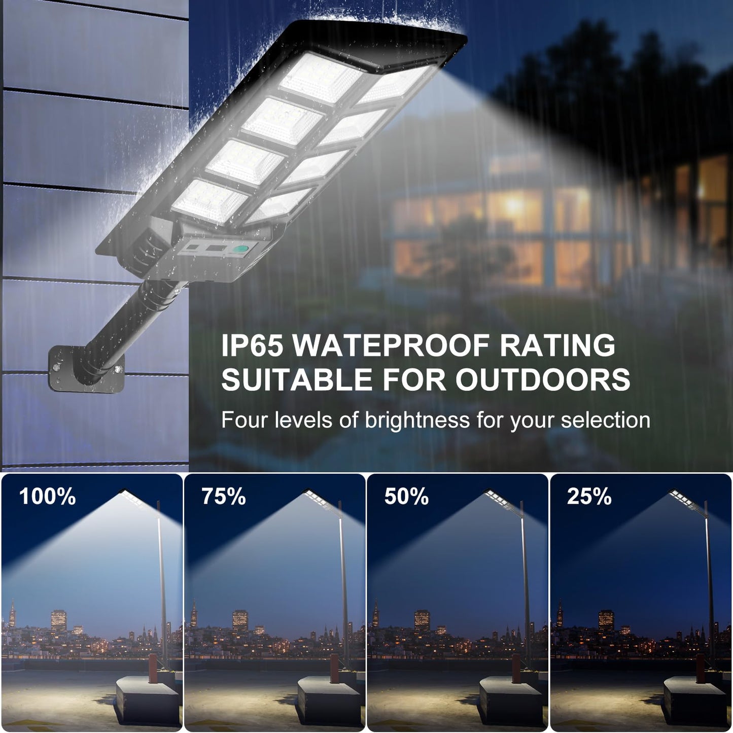 Solar Street Light 200W Motion Sensor 4-Pack