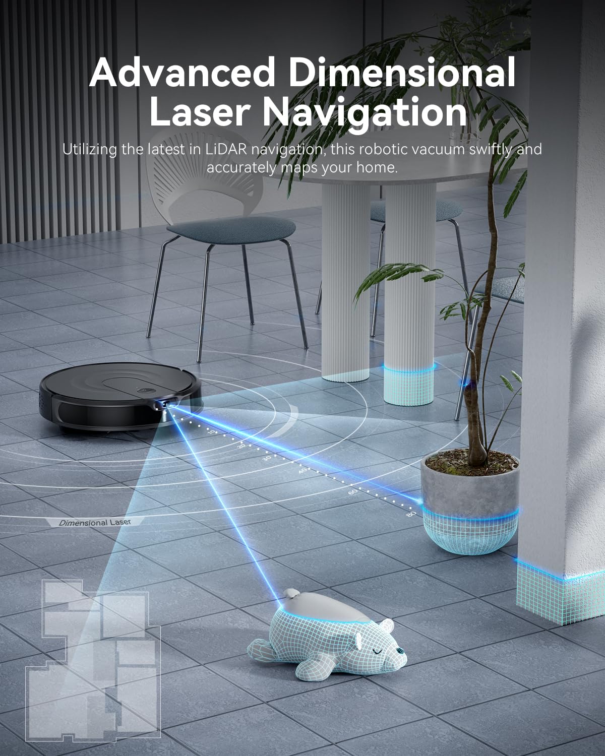 Kokaidia Robot Vacuum and Mop Combo, 9000Pa