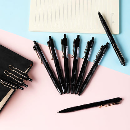 UPDATE: DEAD❗RIANCY Gel Pens 12 Pcs Smooth Writing Pens No Bleed & Smear, Black Ink Cute Pens Fine Point (0.5mm) Retractable Aesthetic Ball Point Pens Black Ink Medium Point Journaling Pens School Office Supplies