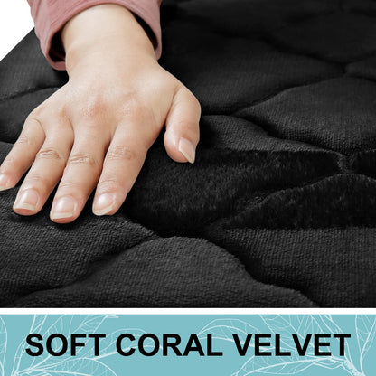 OLANLY Memory Foam Bath Mat Rug 24x16, Ultra Soft Non Slip and Absorbent Bathroom Rug, Machine Wash Dry, Comfortable, Thick Bath Rug Carpet for Bathroom Floor, Tub and Shower, Black
