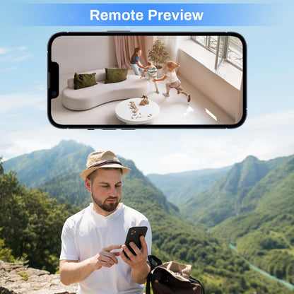 NUFEBS Mini 1080P Security Camera Indoor Compact Plug-in Wired Monitor with 2.4G WiFi Night Vision 2 Way Talk Motion Tracking SD&Cloud Pet Camera for Home Security (White)