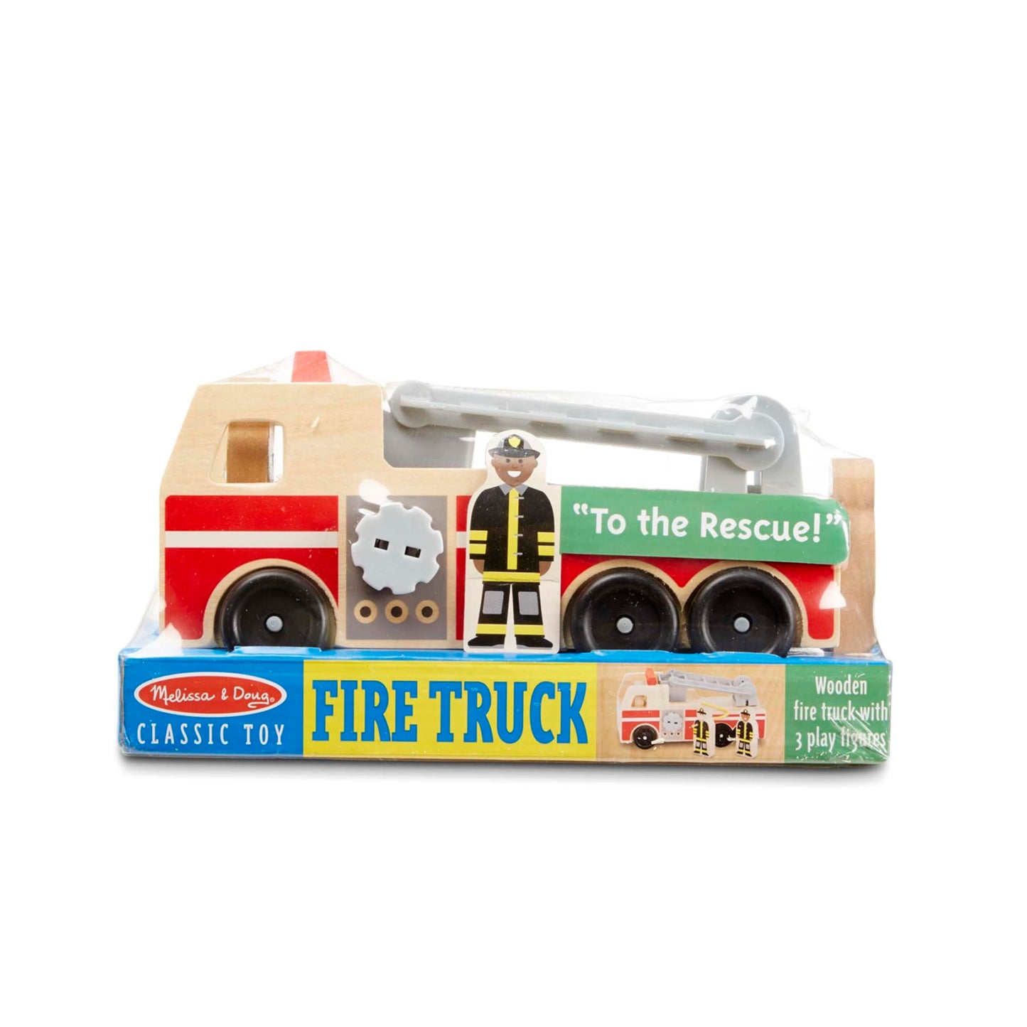 Melissa & Doug Wooden Fire Truck Toy Set
