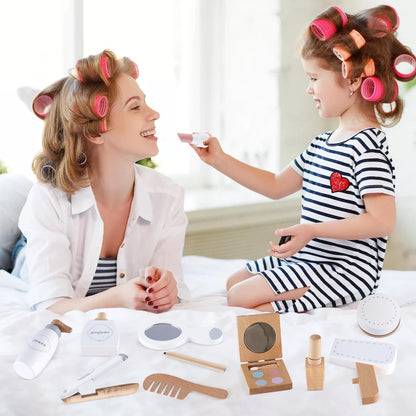 Wooden Makeup Toy Set for Toddler Girls