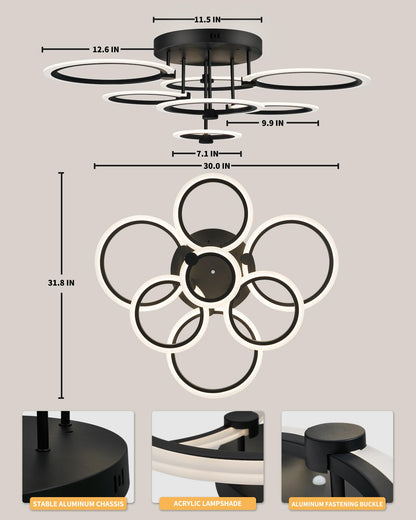 Dimmable LED Flush Mount Ceiling Light by SEABLE