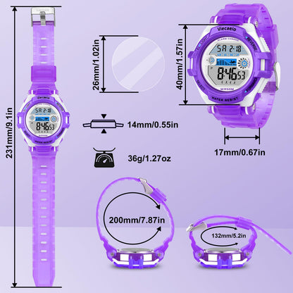 Kids Digital Sport Watch Waterproof for Ages 5-17