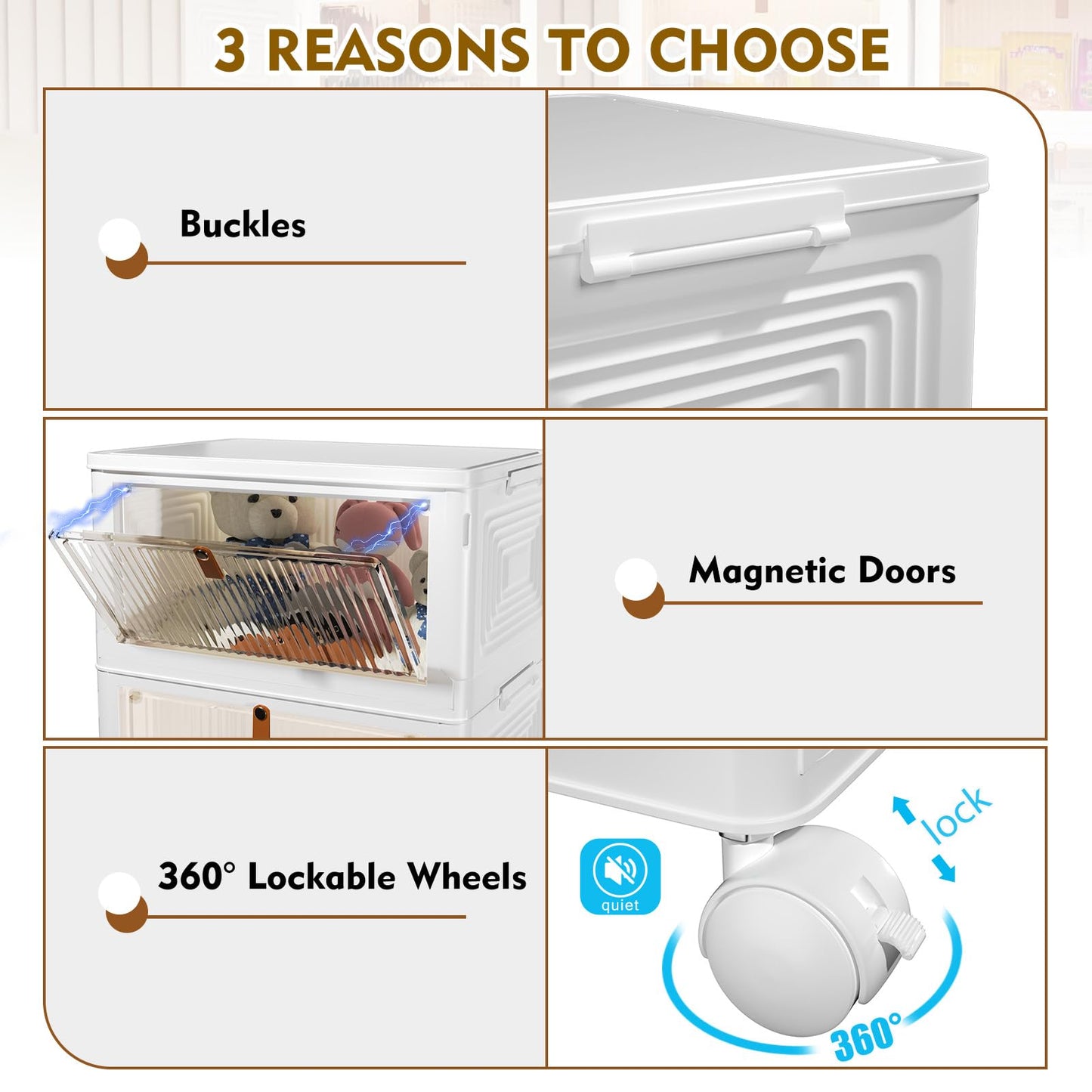 4-Tier Stackable Storage Bins with Lids