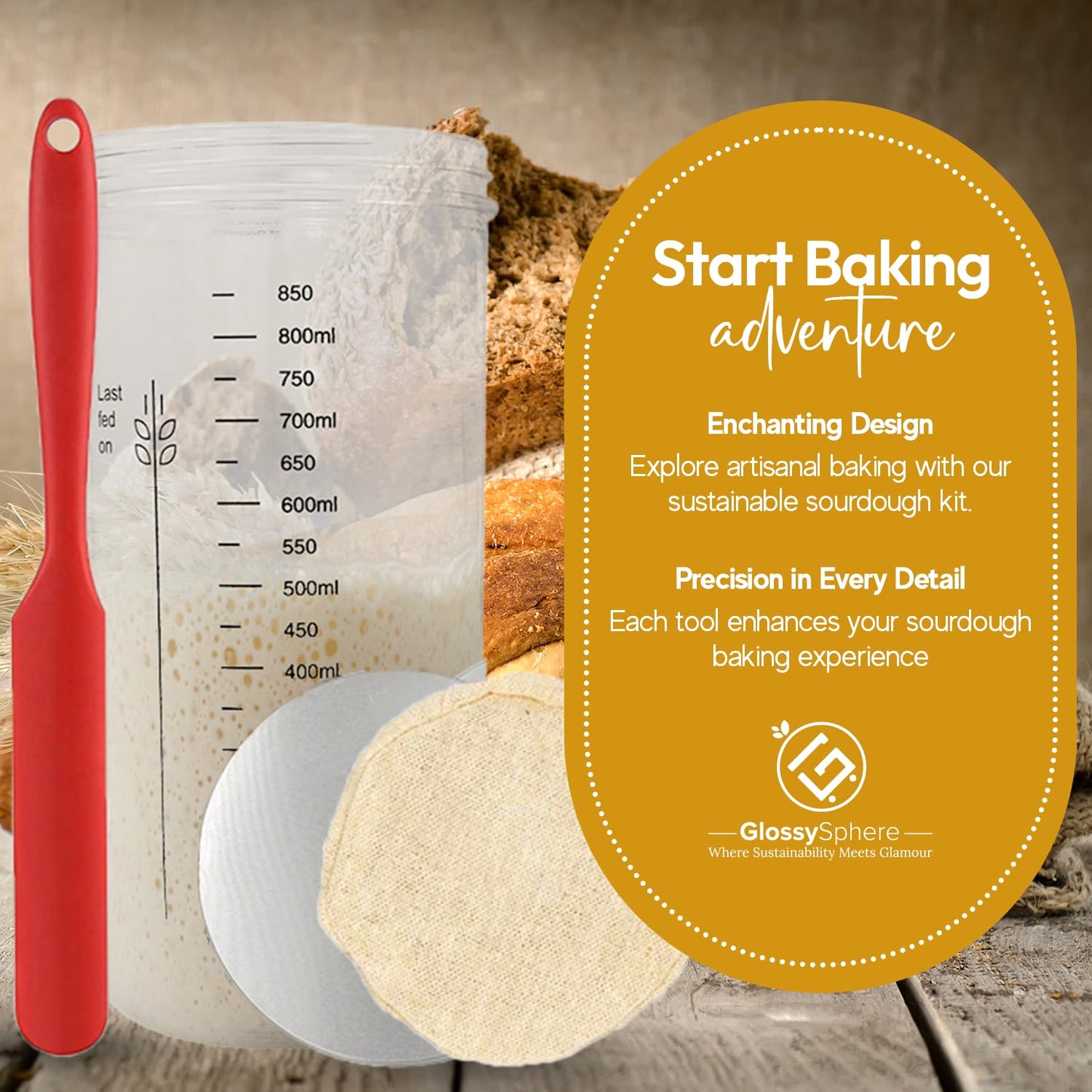 Sourdough Starter Kit with Jar and Accessories