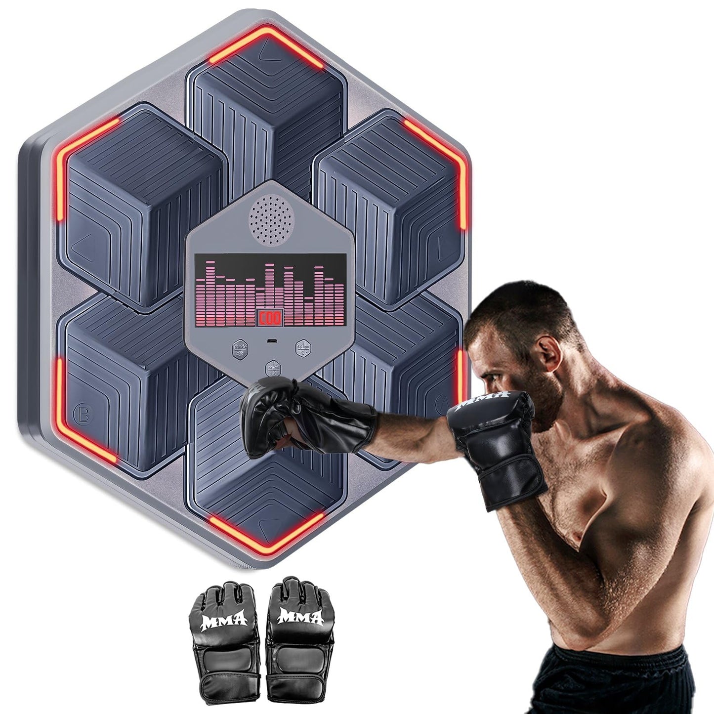 Wall-Mounted Boxing Machine with Gloves & Bluetooth