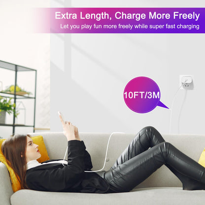 iPhone 15 Pro Charger Fast Charging-30W USB C Fast Charger Block with 10ft Long USB C Charging Cable Cord for iPhone 15/15 Pro/15 Pro Max/15 Plus, iPad 12.9/11/10.9, Samsung Galaxy S24Ultra-3 Pack